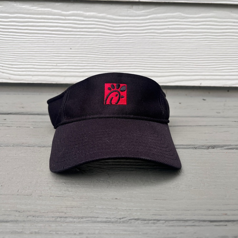 Chick-fil-A Visor Hat Unisex‎ OSFM Black Team Style Oobe Logo Sun Hat